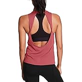 Mippo Workout Tops for Women Open Back Yoga Shirts Tank Tops Athletic Tops Gym Workout Clothes