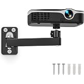 BAISHUN Projector Mount, Projector Wall Mount with 1/4-Inch Thread, Black | 360-Degree Rotation, Adjustable Tilt &amp; Swivel, Foldable, Easy Setup Compatible with Most Projectors for Office, Home