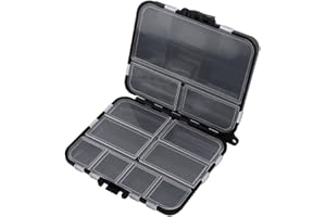 Small Tackle Box, Black 26 Individual Compartments Portable Fishing Box, Baits Fishing Tackle Box Plastic Storage Boxes