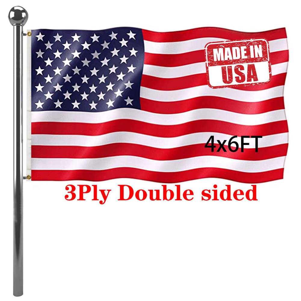 Photo 1 of Jayus American US Flag 4x6 FT Outdoor Double Sided - Vivid Color 220D Heavy Duty United States Flag Banner with 2 Grommets
