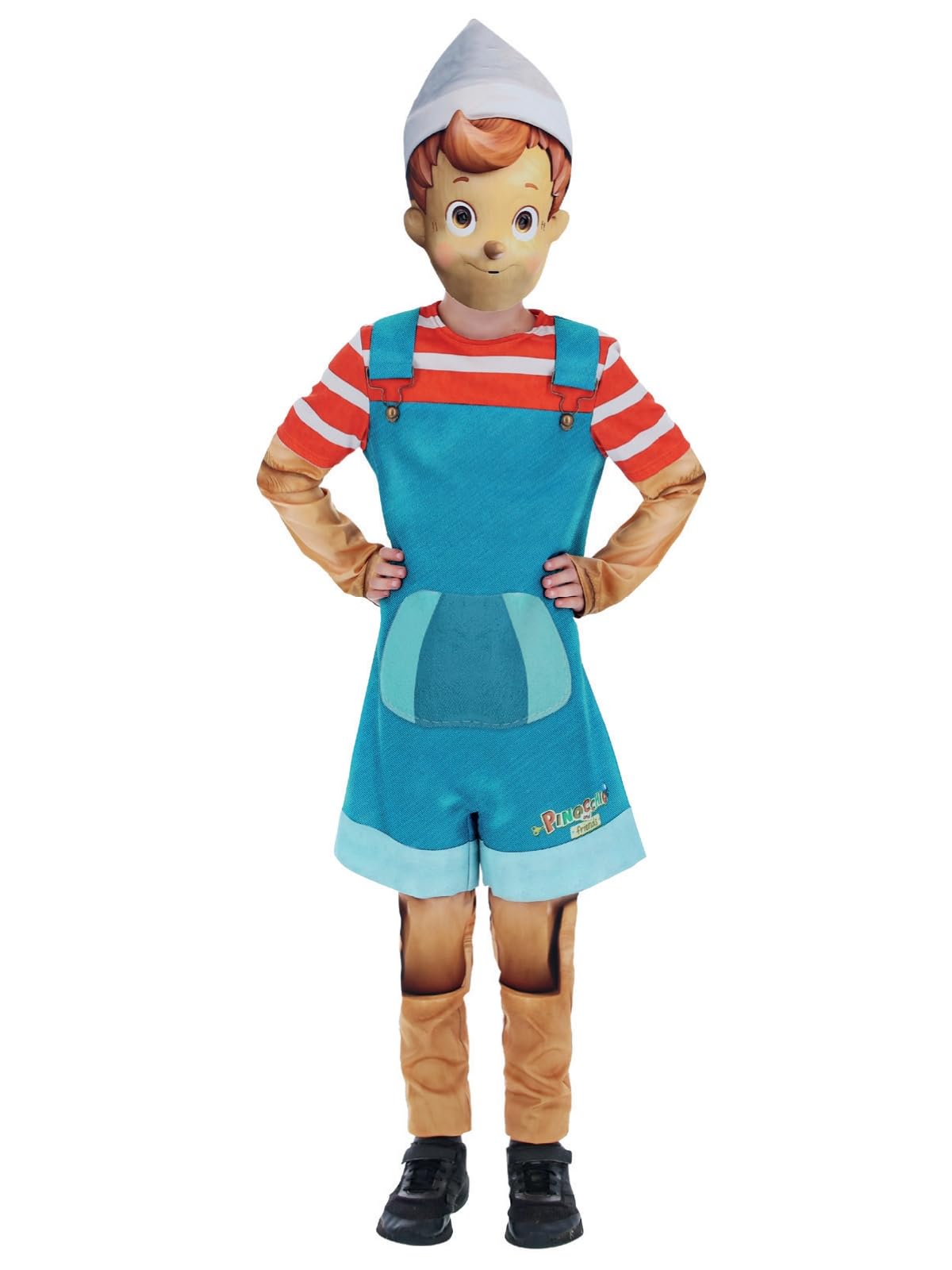 Smiffys Pinocchio & Friends, Pinocchio Costume All In One & Mask, Officially Licensed Pinocchio Fancy Dress, Child Dress Up Costumes