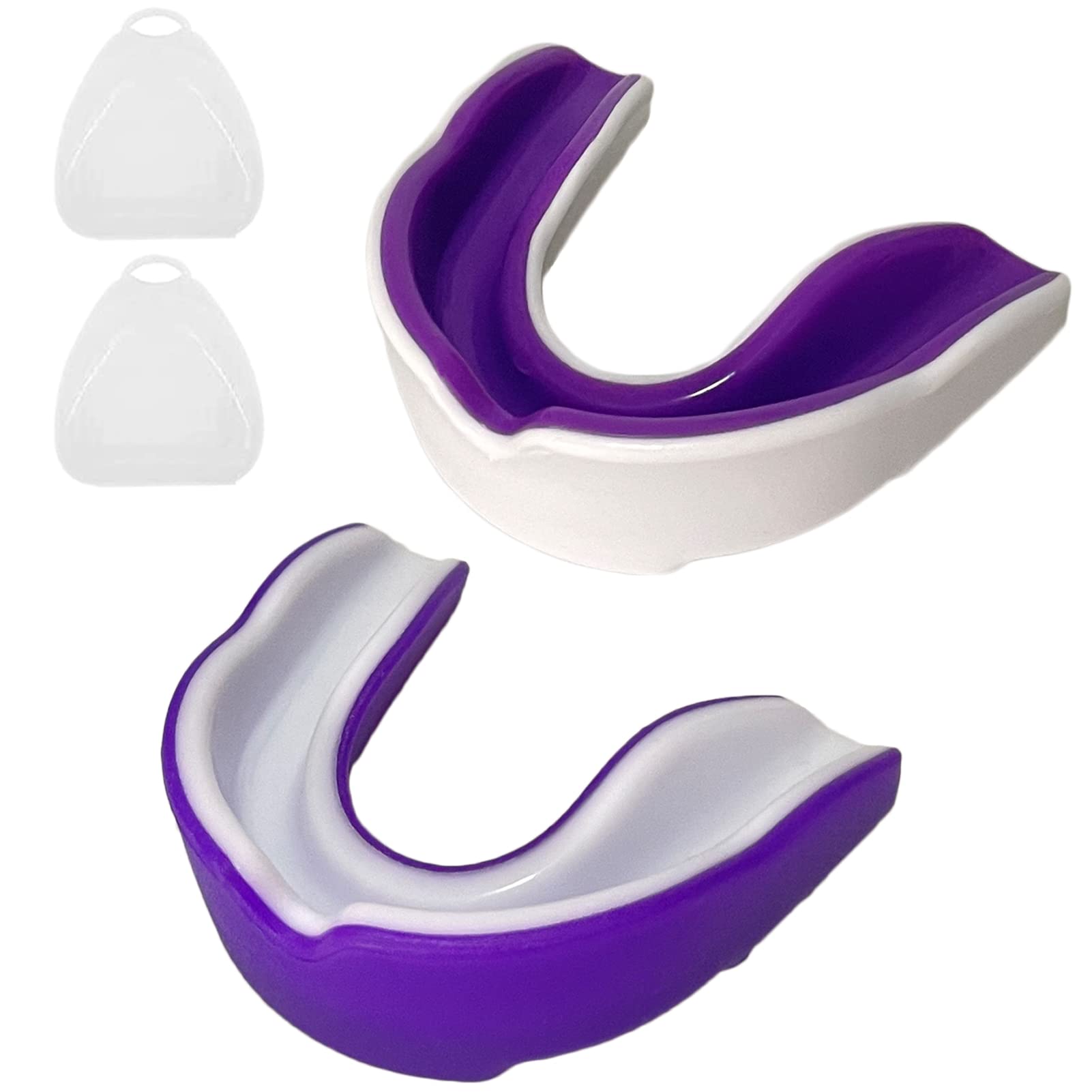 2 Pcs Sports Mouth Guard Kids Gum Shield Sports Mouthguard with Portable Case, Youth Mouth Guard for Rugby, Hockey, Boxing, Martial Arts, Contact Sports