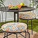 Greendale Home Fashions 15 in. Round Outdoor Bistro Chair Cushion in Painted Paisley (set of 2), Jamboree