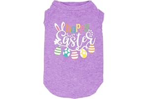 WEOKWOCK Happy Easter Shirts for Dog Funny Print Vest for Small Medium Large Dogs Soft and Light-Weight T Shirts Gift for Puppy (Medium, Purple)