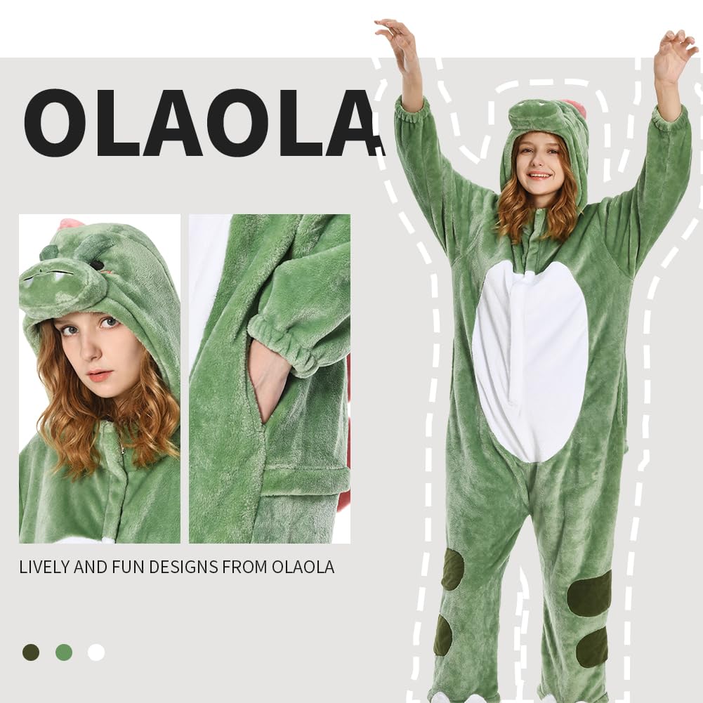 OLAOLA Adult Onesie, Animal Halloween Costume, Unisex Onesies Plush Cosplay Pajamas One-Piece Sleepwear