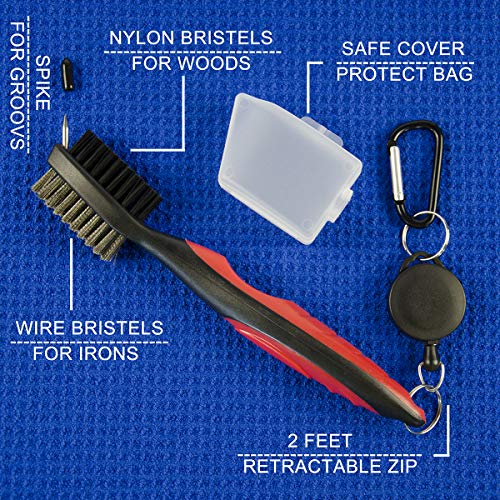 image for Perfshot Microfiber Waffle-Weave Golf Towel with Golf Club Brush | 16