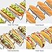 Taco Holder 2 Pack Taco Stand for 8 to 10 Tacos, Stainless Steel Rustproof Taco Rack Holds Up to 4-5 Tacos Each, Taco Tray for Soft Hard Shell with Silicone Protective Tips Oven,