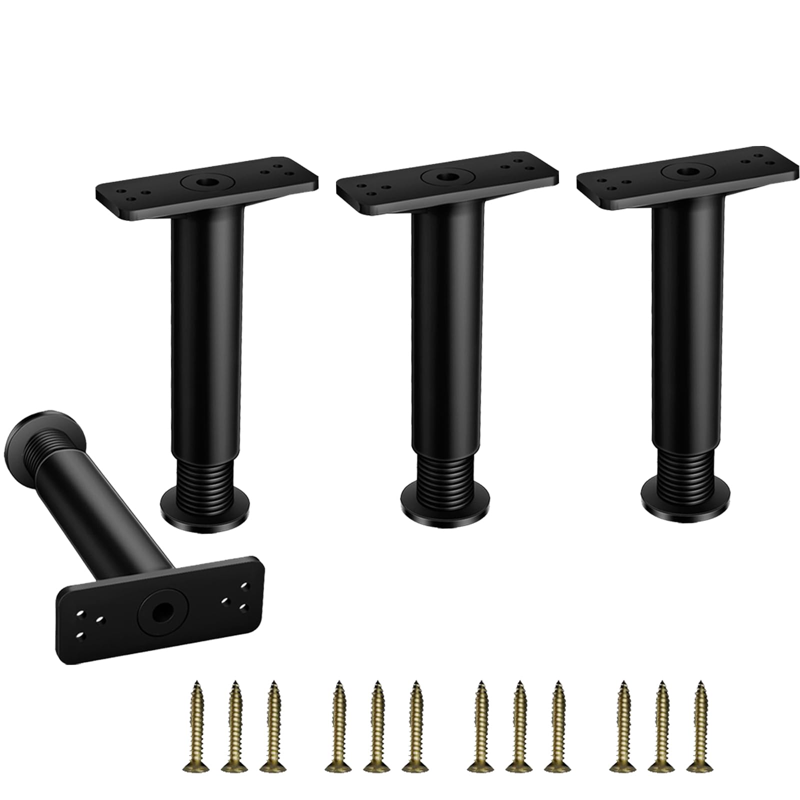 Quixotical 4pcs Adjustable Bed Frame Legs - Heavy Duty Support Legs 15-25cm, Adjustable Furniture Legs for Sofa, Table, Bed Frame