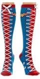 Wonder Woman Faux Lace Up Knee High Socks Size ONE SIZE