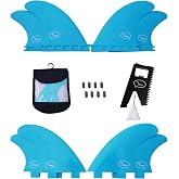 Ho Stevie! FRP Quad (4) Surfboard Fins - Speed and Drive - Stronger Than Regular Nylon Fins - Includes Fin Bag, Screws, Wax Comb and Fin Key