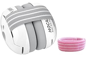 Hocazor HZ001 Baby Hearing Protection - CE & CPC Certified for Babies up to 36 Months - with Replacement Headband Baby Earmuffs Ear Protection for Airplane, Firework Show - White