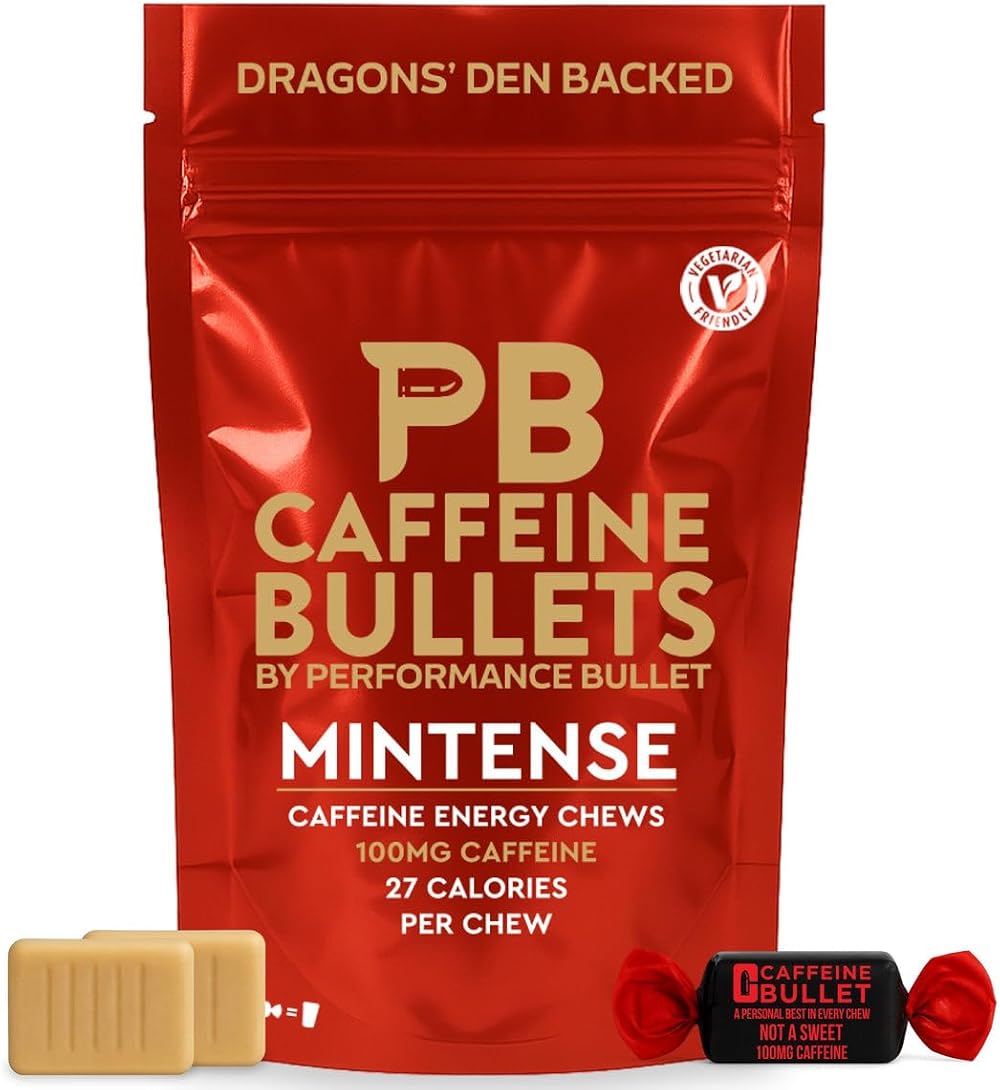 Caffeine Bullet Mint Chews 16 Gummies - 100mg Per Serving Fast Energy Gel