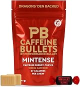 Caffeine Bullet Mint Chews 16 Gummies - 100mg Per Serving Fast Energy Gel