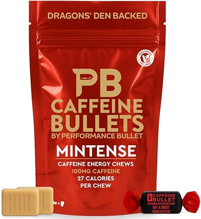 Caffeine Bullet Mint Chews 16 Gummies - 100mg Per Serving Fast Energy Gel