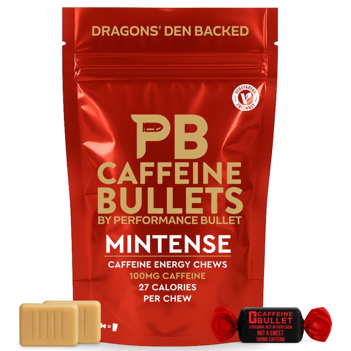 Caffeine Bullet Energy Gel Upgrade - Mint Chews *16 โ Faster Boost Than Tablets and Gum. 100mg Per Serving - Sport Science for Running, Cycling, Gaming & Pre Workout Endurance Kick.