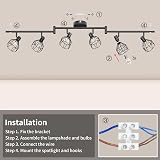 Dehobo Adjustable Spot Light Fittings E14 Black Ceiling 6 Way Kit view 5