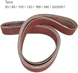 UTTASU 7pc 2" x 82" Sanding Belts Set 60-320 Grit Wood Metal Polishing Grinding view 2
