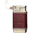 Ambrogio.L Pipe Lighter - Genuine Leather Adjustbale Soft Flame Refillable Butane Gas Lighter - Boxed Bronze Brushed