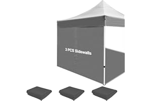 OLILAWN Instant Canopy Tent SideWalls with Silver Coating for 10x10 FT Pop Up Canopy, 300D Polyester, Waterproof, Superb UV Protection, Grey(3PCS Sidewalls Only, Canopy Tent NOT Included)