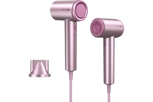 SKYMOON Ionic Hair Dryer, Lightweight Ionic Blow Dryer with 110,000 RPM High Speed Motor for Fast Drying, 1400W Thermal-Control 4 Temps/3 Speeds Hairdryer for Home & Travel, Pink