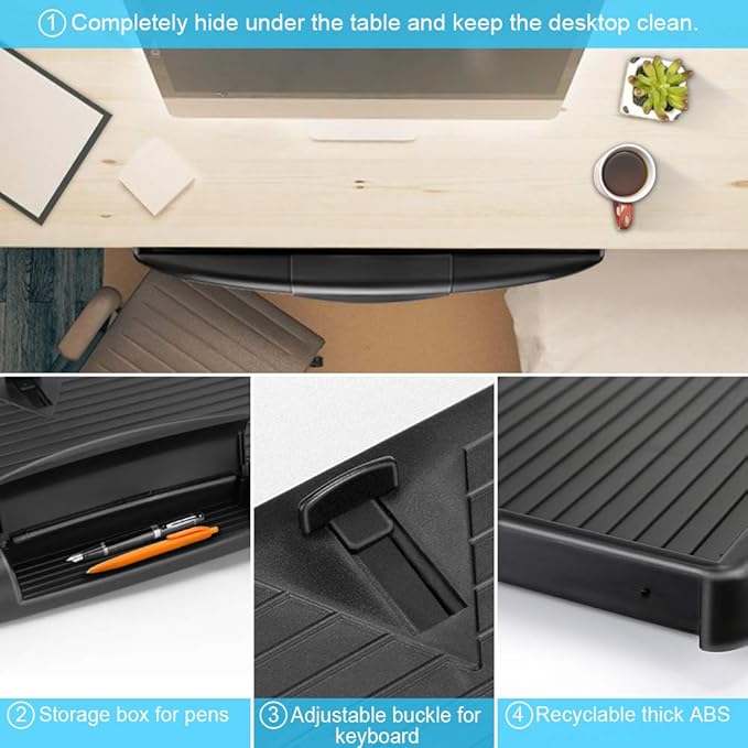 Keyboard Tray Under Desk With Mouse Platform Pull Out Keyboard