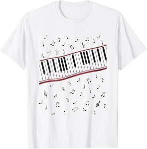 Funny 1980s Beat It Piano Beat Music Cosplay Keyboard Player T-Shirt