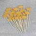 TINKSKY Gold Glitter Crown Wedding Engagement Valentine's Day Wooden Cake Topper Photo Props Favors, Pack of 20