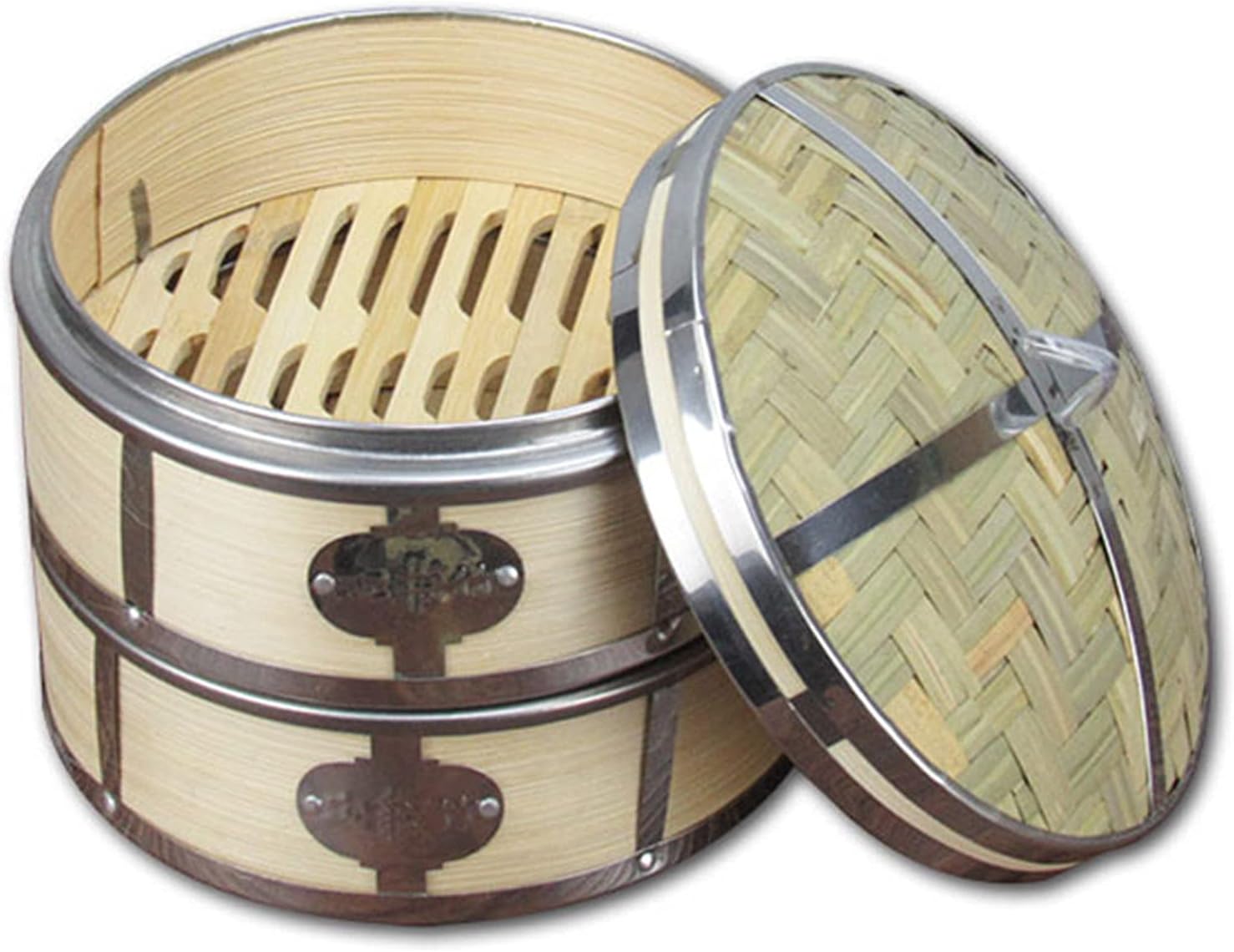 2 Tier Bamboo Steamer Basket, Chinese Food Steamer for Cooking Food