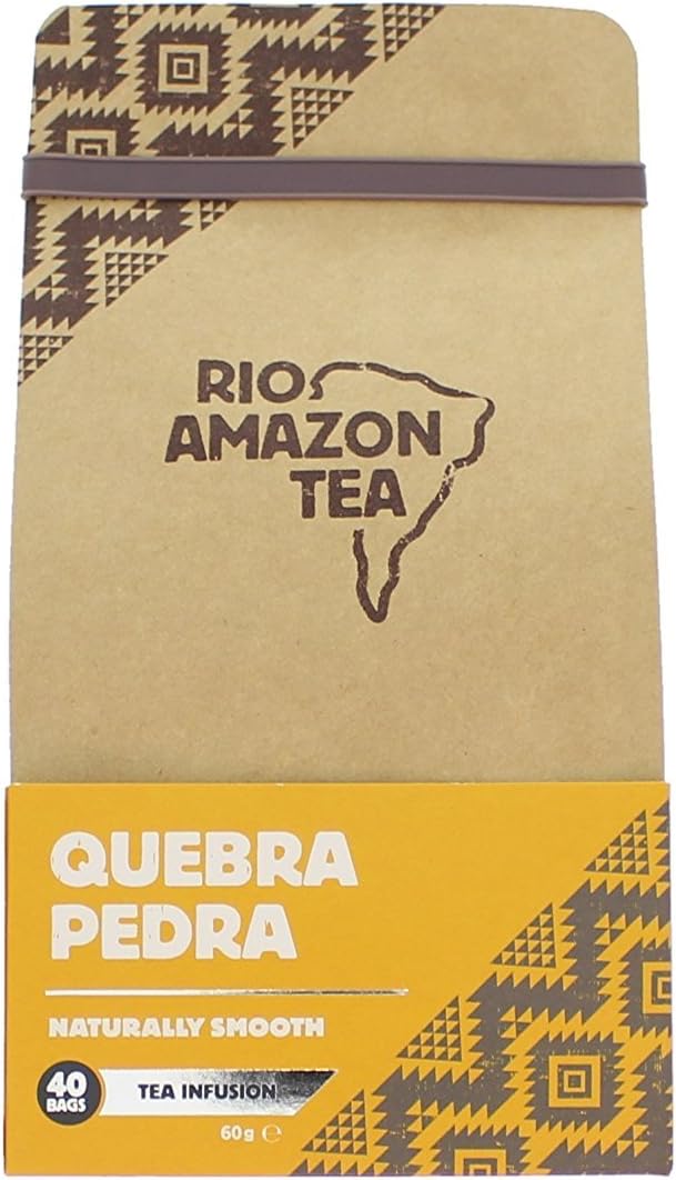 Rio Amazon Quebra Pedra Teabags, Herbal Tea for Kidney & Liver Support, Diuretic & Antibacterial, Caffeine-Free, 40 Tea bags