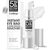 5th & Glow Cyabags - Instant Puffy Eyes Reduction & Under Eye Bag Remover Serum For Women - Hyaluronic Acid & Vitamin C Cream for Fine Lines, Wrinkles & Crowsfeet, 1 oz