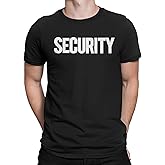 NYC FACTORY Security T-Shirt Front Back Print Mens Tee Staff Event Uniform Bouncer Screen Printed