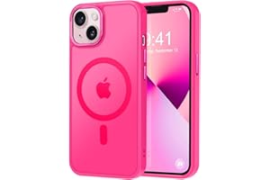Thomo Strong Magnetic for iPhone 13 Case & iPhone 14 Case [Compatible with Magsafe] Translucent Matte Slim Shockproof Women Men Anti-Fingerprint Protective Case for iPhone 14/13 6.1", Hot Pink