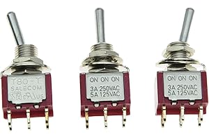 SALECOM ELECTRONICS CO. SALECOM 3X DPDT 6 Pin 3 Position ON/ON/ON Guitar Mini Toggle Switch Car/Boat Switches