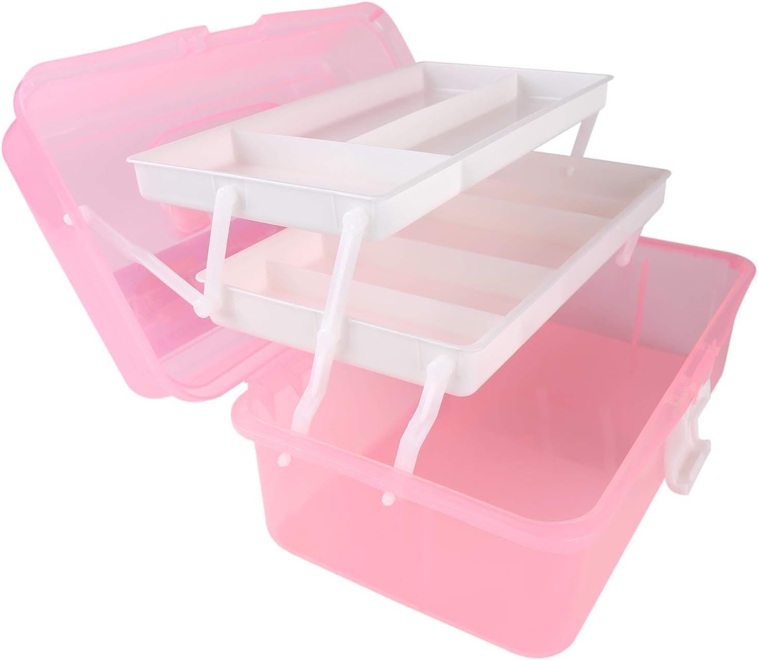 Craft Storage Box, 3 Layer Multipurpose Storage Box, cantilever tool box, Art Craft Organizer for Art Materials Medicine - Image 4