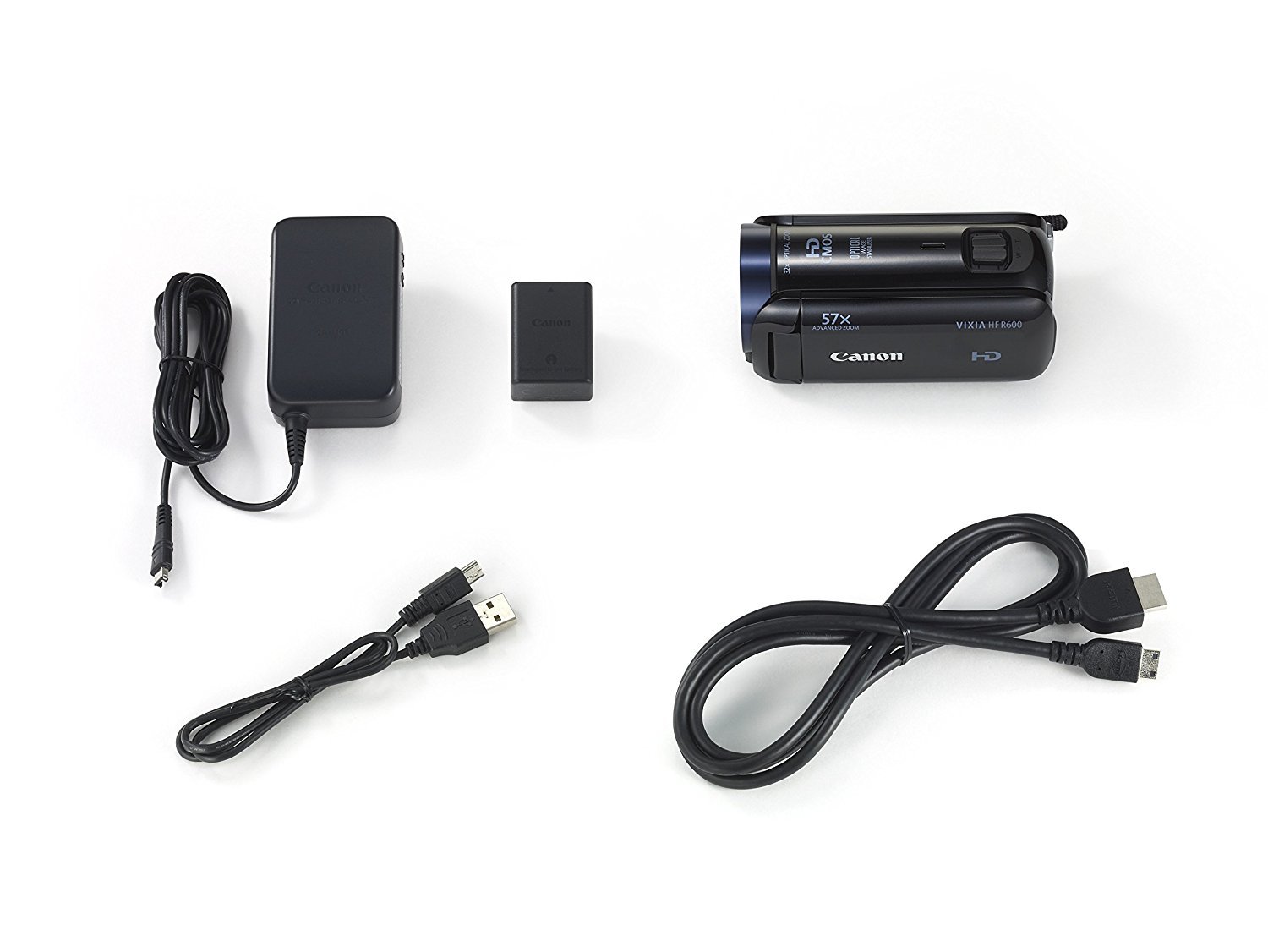 Canon VIXIA HF R600 Full HD Camcorder with 3 inch Touchscreen and 57x Advanced Zoom - Black (Renewed)