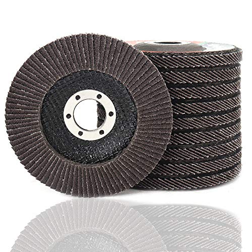 10Pack 4.5''x7/8'' Premium High Density Calcined Aluminum Oxide Flap Disc 240 Grit Type 29