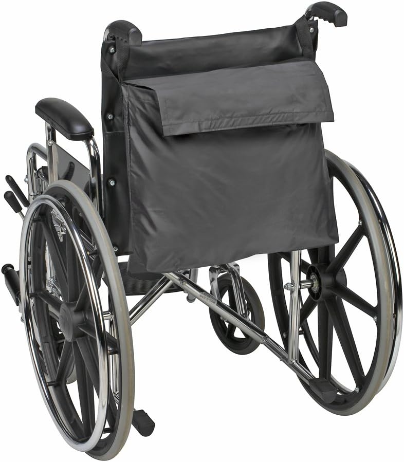 DMI Wheelchair Bag Provides Storage Area with Easy Access Pouch and Pockets, Flexible Straps Allow for Easy Install, Black: Health & Personal Care