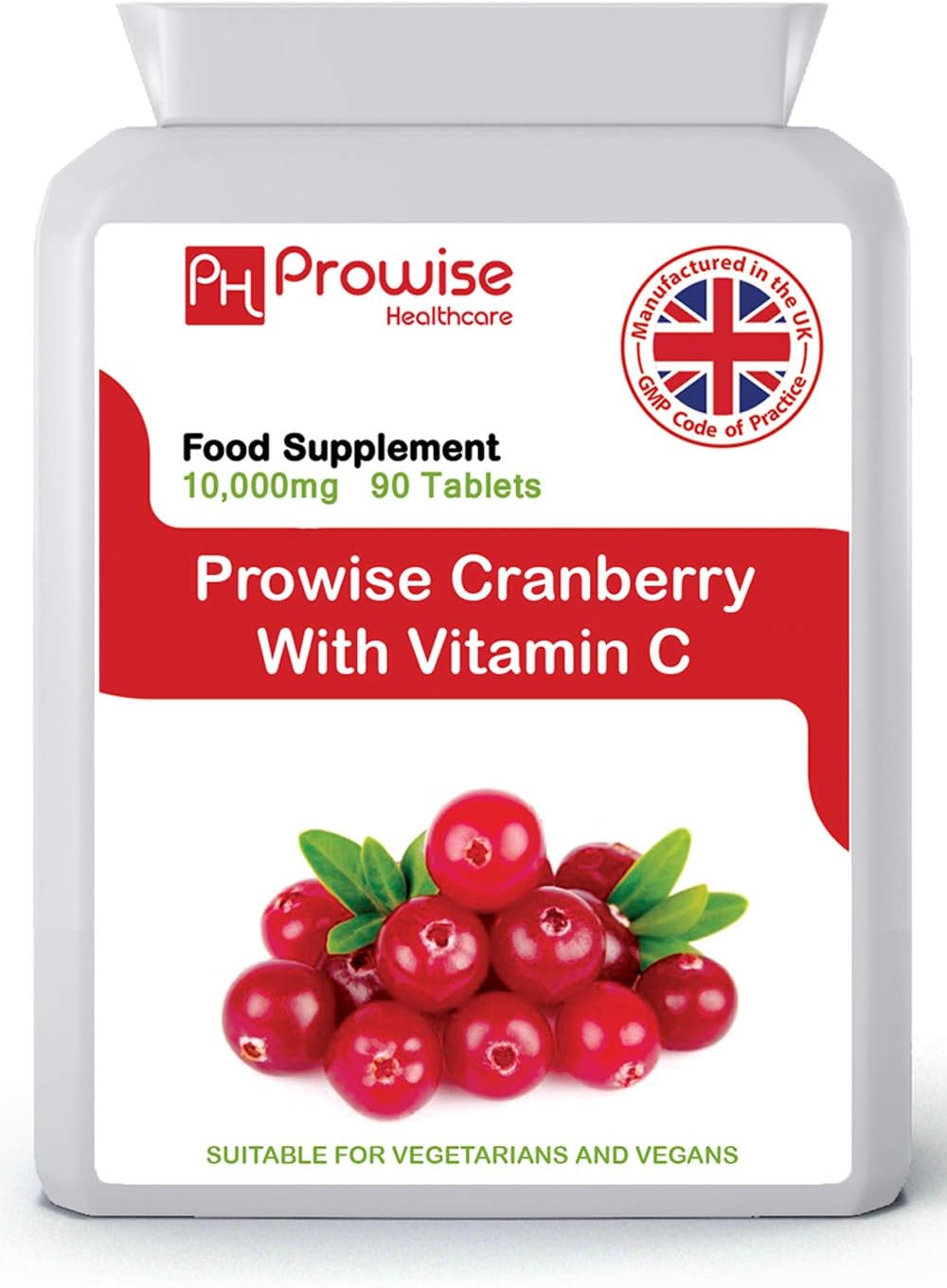 Double Strength Cranberry 20,000mg Added with Vitamin C - 90 Vegan Tablets I Easy to Swallow Tablets, 90 count (Pack of 1)