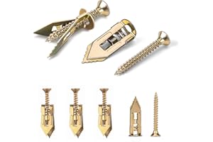 Vmuter 180 Pcs Self-Drilling Drywall Anchors with Screws Kit, Zinc Plated Steel, Easy Application No Drill or Holes in Wall, 90 Anchors and 90 Screws