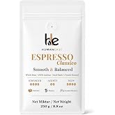 Humaneast Classico Whole Bean Espresso Coffee, Medium-Dark Roast, 8.8 oz | 100% Arabica whole bean espresso with caramel, raisins and roasted hazelnut notes