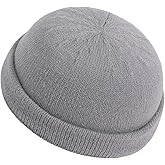 Croogo Brimless Skull Cap Plain Knitted Docker Watch Hat Rolled Cuff Harbour Hat Winter Beanie Sailor Worker Hats