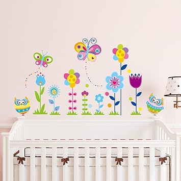 Baby Products Cartoon Butterfly Vinyl Wall Sticker Colorful Animal