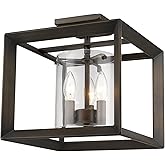 Golden Lighting Smyth 3-Light Semi-Flush Mount in Gunmetal Bronze