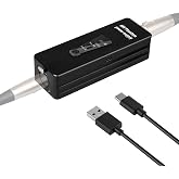 Depusheng Phantom Power Supply 48V/12V Switch, Rechargeable Portable Phantom Power for Condenser/Interview Shotgun Microphone, Audio Interface, Recording Studios, Up to 40h Working Time