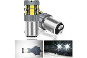 UPXSXT 2Pcs 1157 BAY15D P21/5W LED Bulb White, 2057 2357 7528 CANBUS Error Free Anti Hyper Flash Replacement Bulb for Brake Light, Tail Light, Daytime Running Light Super Bright 30-SMD 25W 4000LM