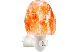 SALACIA Natural Pink Himalayan Rock Salt Plug in Night Light with On/Off Switch and 15 Watt Bulb Gibraltar Nightlight - Ideal Small lamp - Salt Lamp for Home Decor - Himalayan Salt Lamp - Night Light Lamp