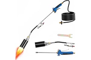 LZONEY Propane Torch Weed Burner Kit,Weed Torch 1,200,000 BTU Blow Torch, Flamethrower with Turbo Trigger and 10 FT Hose for Flame Weeding,Roofing, Melting Ice Snow