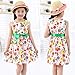 Weixinbuy Baby Girl's Cotton Polka Dots Short Sleeve Tutu Dress (7 Years, Orange(Flower))
