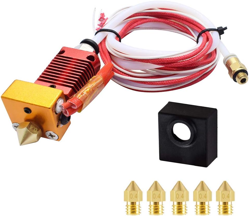 NACTECH MK8 Hotend Kit 24V 40W Extruder with PTFE Tubing & 0.4mm Nozzles for