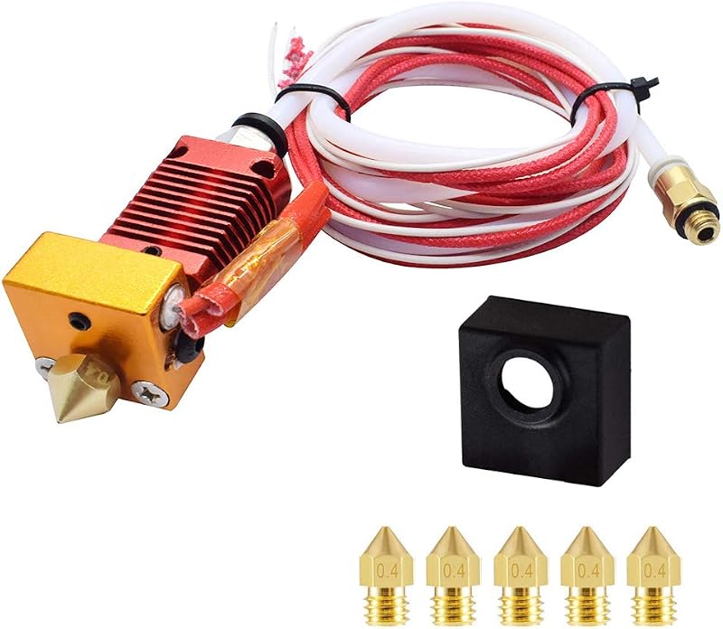 NACTECH MK8 Hotend Kit 24V 40W Extruder with PTFE Tubing & 0.4mm Nozzles for